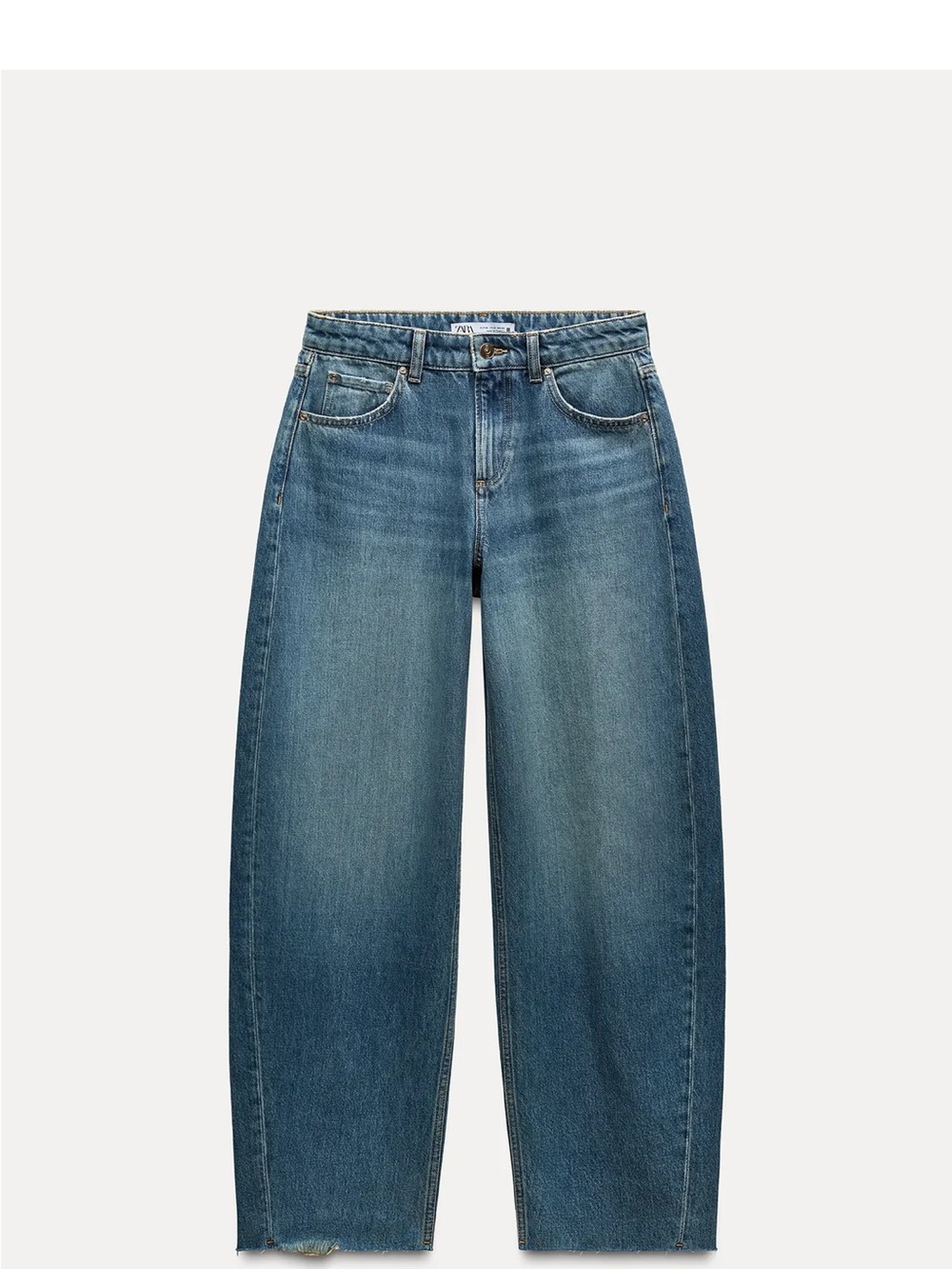 Zara low rise Balloon Fit Blue Jeans sz27/4
